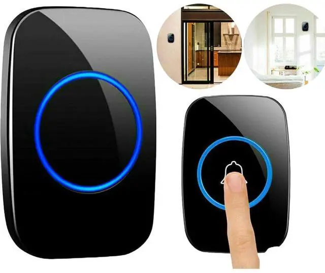 Alt view image 2 of 4 - Wireless Doorbell Chime Waterproof Plugin Receiver Adjustable Volume 1000FT Kit-black