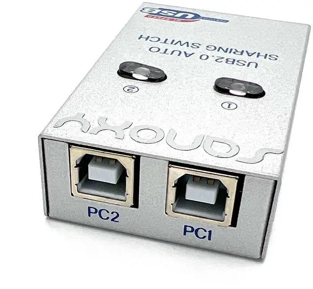Alt view image 2 of 4 - USB Sharing Switch, 2 Ports Auto Printer Sharing Switch Hub Box