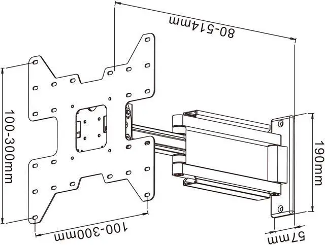 Main image of TygerClaw Full Motion Wall Mount for 13 in. to 53 in. Flat Panel TV