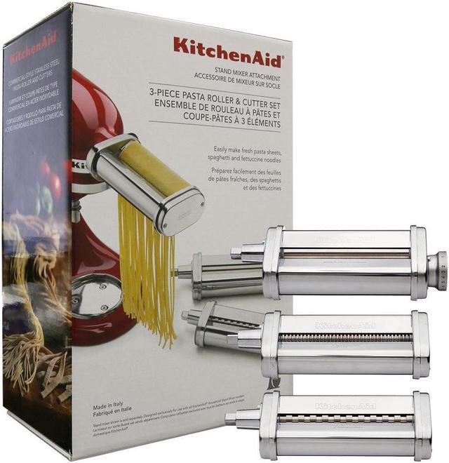 KitchenAid KSMPRA 3-Piece Pasta Roller and Cutter Attachment Set - Stainless Steel