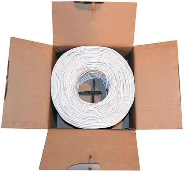 Alt view image 2 of 4 - CAT5e 1000FT UTP CABLE SOLID 24AWG CAT5 NETWORK ETHERNET BULK WIRE RJ45, White