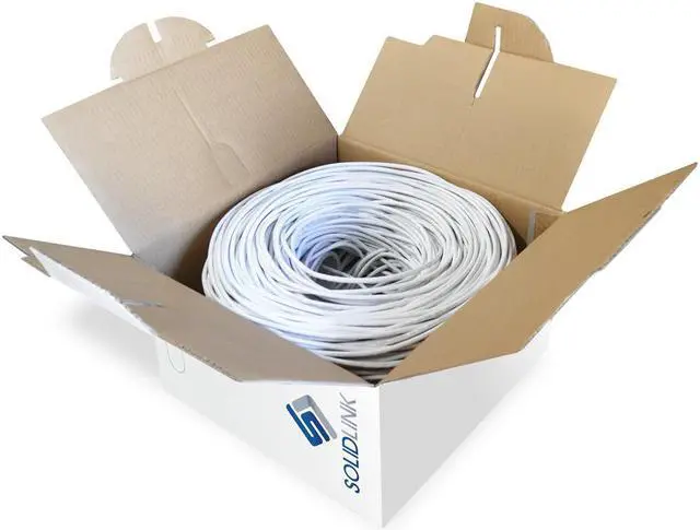 Alt view image 3 of 3 - SolidLink CAT5e 1000ft Premium UTP Ethernet Cable 24AWG 1000 Feet Bulk LAN Network Wire, White