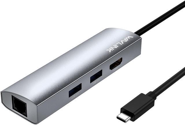 Wavlink Mini USB C Hub 4-in-1 Multiport Adapter, WAVLINK USB-C Adapter HDMI  Hub Mini Dock for Laptop, USB C to HDMI 4K Display, 2X USB 3.0 Ports