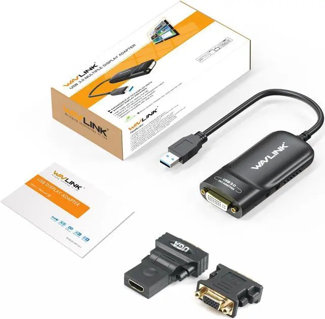 Alt view image 7 of 7 - WAVLINK USB 3.0 to HDMI/DVI/VGA Universal Video Graphics Adapter with Audio Port DVI-to-VGA, DVI-to-HDMI adapter, up to 6 Monitor displays, 2048x1152 Video Card Adapter for Windows, Mac OS & Chrome OS