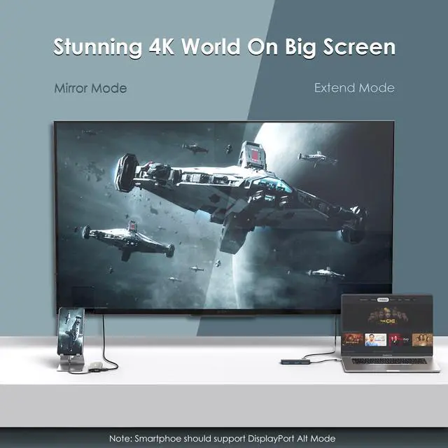 Alt view image 4 of 7 - WAVLINK USB-C Hub USB C to HDMI Adapter with 4K@30Hz HDMI 65W Laptop PD Charging, 2K 60Hz VGA, 1000Mbps Ethernet, SD/Mirco SD 3.0 Card Reader, 2 USB 3.0, for MacBook Pro, Windows, Chrome OS, Linux