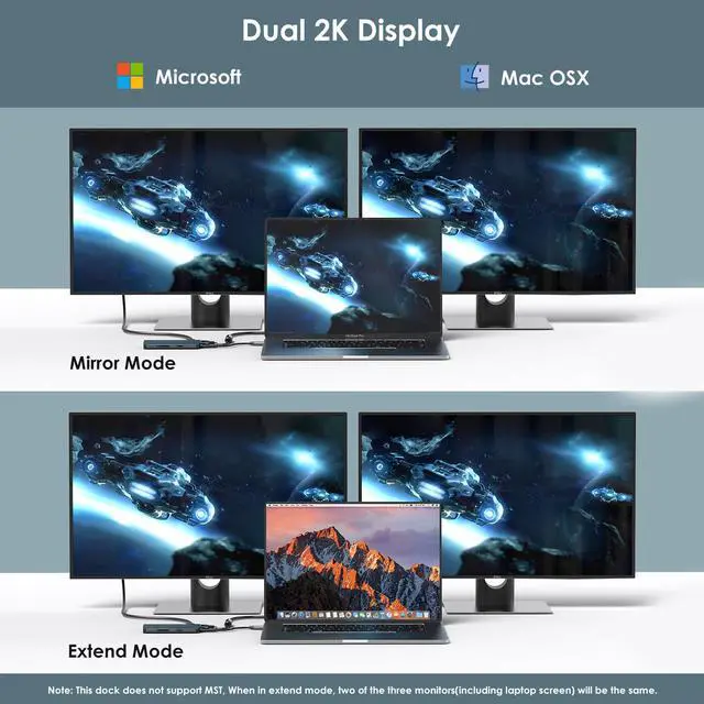 Alt view image 5 of 7 - WAVLINK USB-C Hub USB C to HDMI Adapter with 4K@30Hz HDMI 65W Laptop PD Charging, 2K 60Hz VGA, 1000Mbps Ethernet, SD/Mirco SD 3.0 Card Reader, 2 USB 3.0, for MacBook Pro, Windows, Chrome OS, Linux
