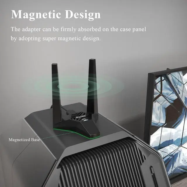 Alt view image 6 of 7 - Wavlink USB 3.0 WiFi Adapter for PC 802.11AC 1300Mbps WiFi Card Dual Band 2.4GHz/400Mbps 5GHz/867Mbps Network Card, High Gain 3dBi Antennas For Desktop Laptop Windows 10/8/7,Mac OS 10.11 or Later