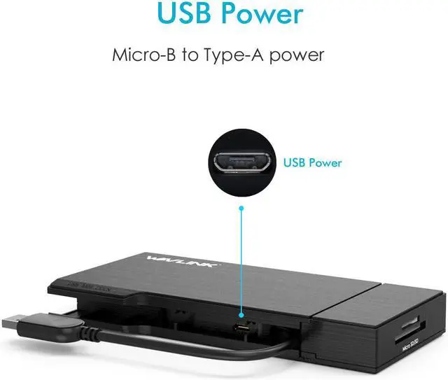 Alt view image 5 of 7 - Wavlink Universial USB 3.0 Dual-Head Mini Docking Multi-Display HDMI/VGA with Gigabit Ethernet, USB 3.0 Port, Removable Card Reader, HDMI up to 2560x1440 and VGA 1920x1200 Supports Windows