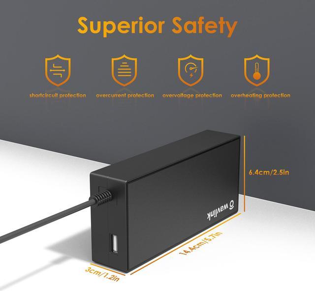 Alt view image 7 of 7 - Wavlink 112W USB C Universal Laptop Charger 100W AC Adapter Portable Laptop Adapter Computer Power Supply Cord with USB A Output for MacBook Huawei Lenovo HP Dell Samsung Acer Chromebooks and More