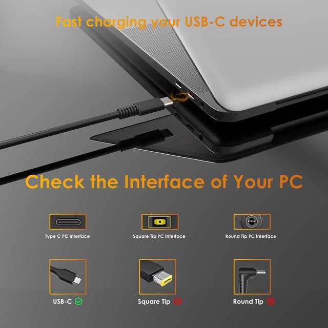 Alt view image 6 of 7 - Wavlink 112W USB C Universal Laptop Charger 100W AC Adapter Portable Laptop Adapter Computer Power Supply Cord with USB A Output for MacBook Huawei Lenovo HP Dell Samsung Acer Chromebooks and More