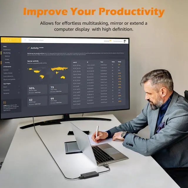 Alt view image 5 of 7 - WAVLINK USB 3.0 to Dual HDMI UHD Universal Video Adapter, Supports 6 Monitor Displays, 4K and 1080p External Video Display,For M1/M2 Mac, Windows, ChromeOS Android 7.1+, NOT Support for Linux, iPad OS