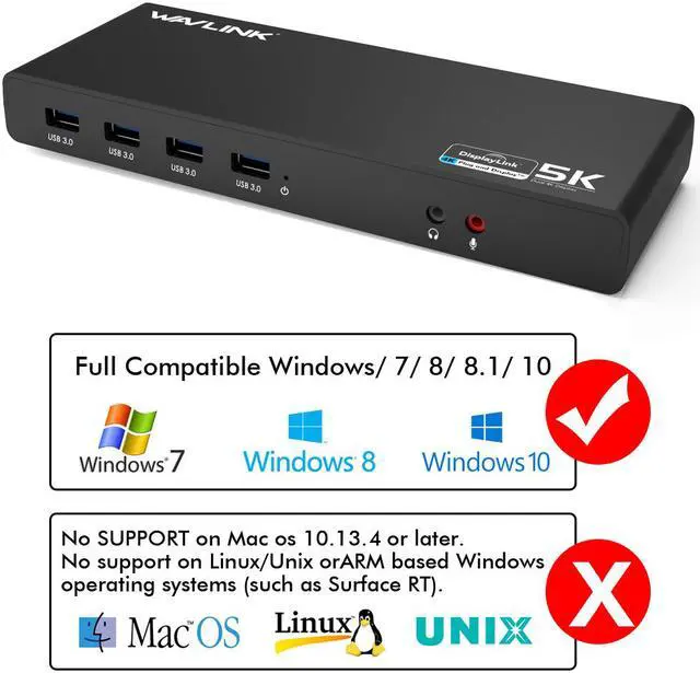Alt view image 5 of 6 - WAVLINK UG69DK1 USB-C Dual 4K Docking Station