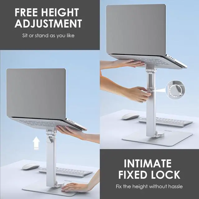 Alt view image 4 of 7 - Wavlink Laptop Stand for Desk, Ergonomic Laptop Holder Laptop Riser with 360° Swivel, Height/Angle Adjustable Computer Riser for Collaborative Work, Fit for MacBook Pro/Air, Laptops 10 15 17 inch