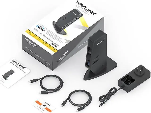 Alt view image 7 of 7 - Wavlink USB 3.0/USB-C Dual 4K Universal Laptop Docking Station with Dual 4K@60Hz & Single 5K, 2 x DP, 2 x HDMI, 3 x USB 3.0, 2 x Type-C ports, Gigabit Ethernet, Audio&Mic For Windows Mac OS