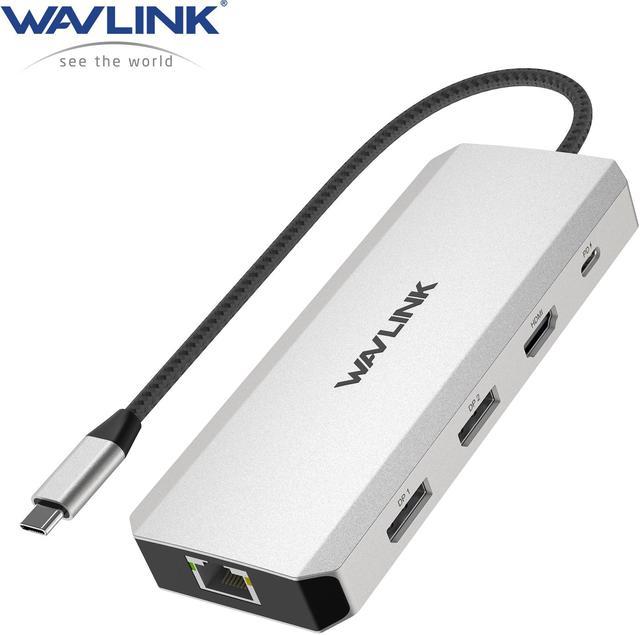 WAVLINK Triple Monitor Laptop Docking Station,12-in-1 USB C Hub Multiport  Adapter with 4K HDMI, Dual 4K DP, 100W PD Charging, USB3.0, USB2.0, RJ45,  SD/TF Slots, Audio/Mic, forMacBook/Dell/HP/Lenovo Docking Stations 