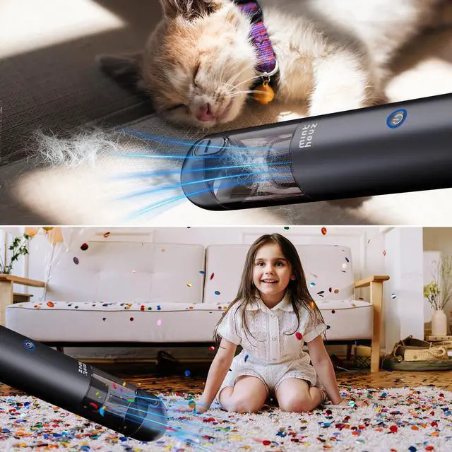 Alt view image 4 of 7 - Minthouz Car Vacuum Cleaner Handheld Vacuum 15000Pa, Powerful Cordless 120W, Ultra Lightweight Portable Mini Hand Vacuum Rechargeable with Type-C Cable and LED/SOS Light for Car/Home/Pet Hair