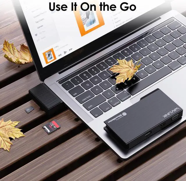 Alt view image 7 of 7 - Wavlink USB3.0 Laptop Dock, Multiport Adapter Travel Mini Dock, 9-in-1 USB HUB with 4K HDMI and 1080P VGA, 2x5Gbps USB3.0, Detachable SD/TF Card Reader, RJ45, for Mac/Windows/Android/Chrome