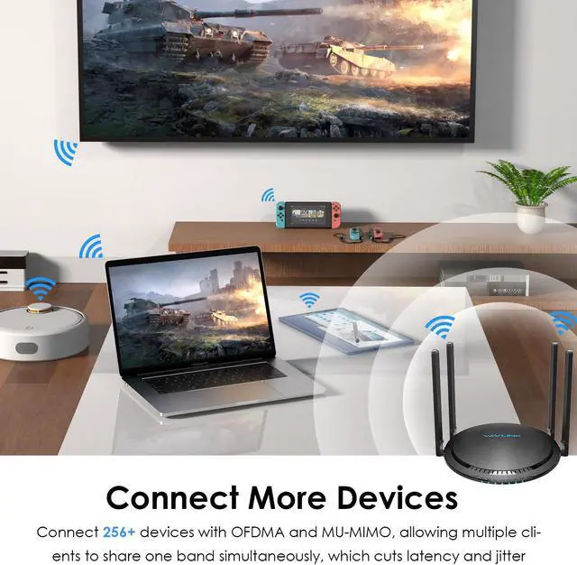 Alt view image 6 of 7 - WAVLINK AX3000 WiFi Router Dual Band WiFi 6 Gaming Router 802.11ax Full Gigabit Wireless Internet Router With 4x5dBi High-Gain Antennas, MU-MIMO, OFDMA, USB 3.0, Touchlink, Beamforming, WPA3, IPV6