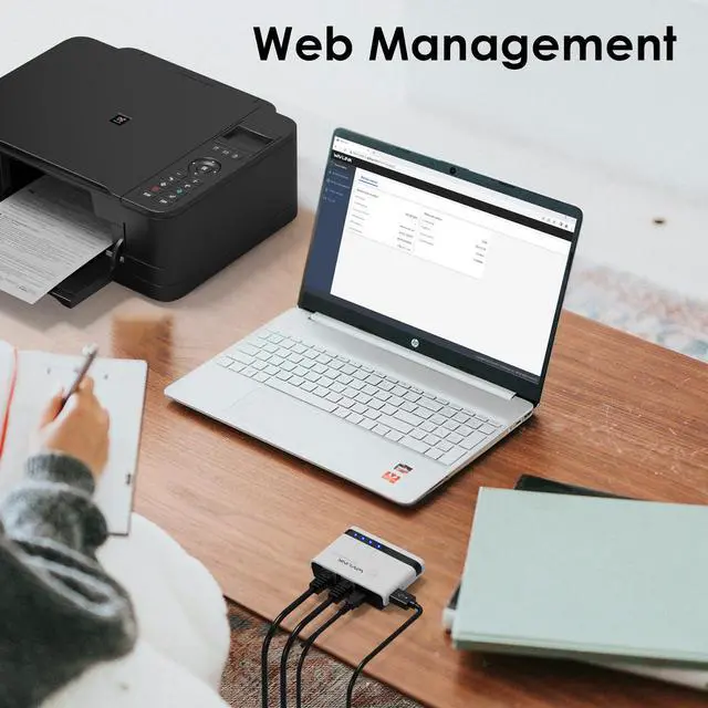 Alt view image 7 of 7 - WAVLINK USB Wireless Print Server, WiFi Print Server with 10/100Mbps LAN/Bridge, 480Mbps USB2.0, Support Wired/Wireless/Standalone Modes, Compatible with Windows/Mac and All RAW-supported Printers