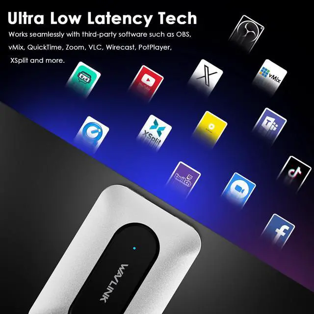 Alt view image 6 of 7 - WAVLINK 4K HDMI Video Capture Card, HDMI Video Grabber for Live/Gaming Streaming with Ultra-Low Latency, VRR Support, Plug and Play, Compatible with Windows/Mac/Linux/Android- HG900U