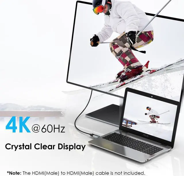 Alt view image 2 of 7 - WAVLINK 4K DisplayPort to HDMI Adapter, Uni-Directional DP to HDMI Converter Male to Female, Compact Mini Active Adapter 4K/2K@60Hz, Compatible for AMD, Dell, HP, Lenovo Devices