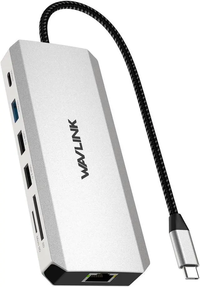 Main image of WAVLINK Laptop Docking Station USB C Hub Triple Monitor with 4K HDMI, Dual 8K DP, 100W PD, 10Gbps USB3.1, USB2.0, RJ45, SD/TF Slots, Audio/Mic  for MacBook/Dell/HP/Lenovo