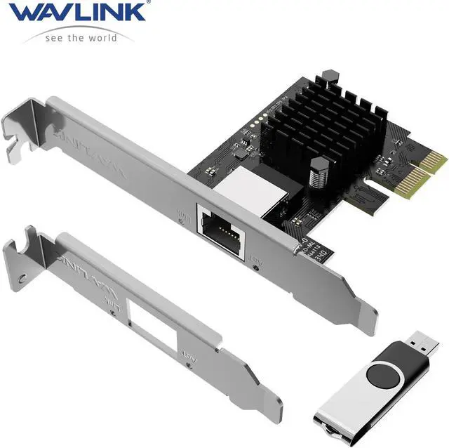 Main image of WAVLINK 5GB PCIe Network Card, RJ45 to PCIE Card 5G Base-T Network Adapter with RTL8126, 5000/2500/1000Mbps, 5G NIC for Windows 11/10/8/8.1/7 & Linux with Low Profile Bracket