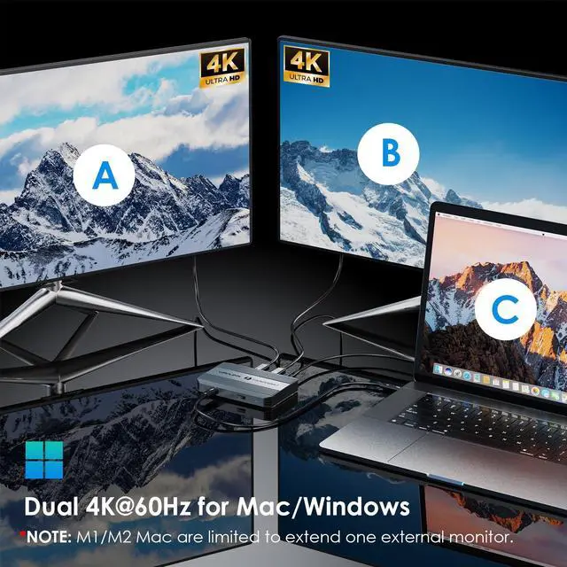 Alt view image 6 of 7 - WAVLINK 5-in-1 Thunderbolt 4 Hub, 90W PD Charging, Single 8K or Dual 4K Display for MacBook Pro/Air M1 M2 M3, Thunderbolt 4/3, USB-C/USB 4 Windows