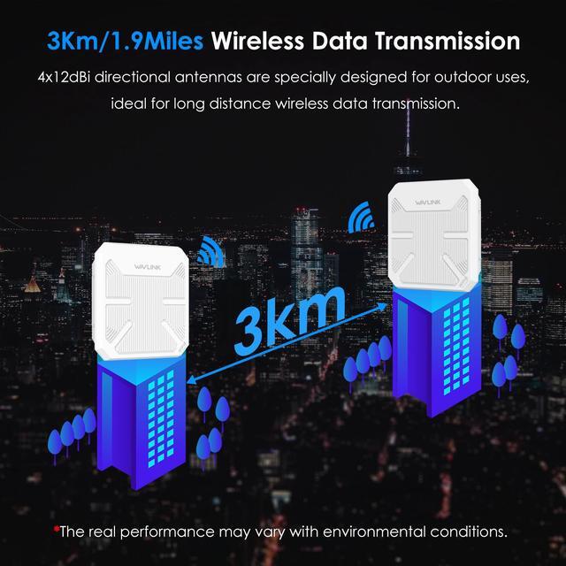 Alt view image 3 of 7 - Wavlink WiFi 6 AX3000 Dual-Band WiFi Range Extender WiFi Repeater Long Range Outdoor AP with PoE, 4x12dBi High-gain Antennas, IP67 Weatherproof Enclosure/Signal Booster/ Outdoor Access Point