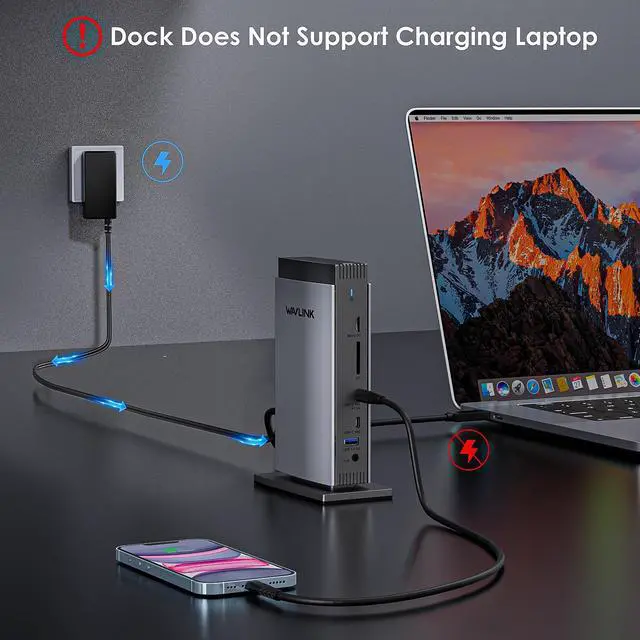 Alt view image 4 of 7 - WAVLINK Universal Docking Station, Triple 4K USB C USB 3.0 DisplayLink Laptop Dock for M1 M2 M3 Mac and Windows, with 3 HDMI, 2 DP, RJ45, Audio/Mic, SD/TF, 5 USB Ports, Does Not Charge Laptops
