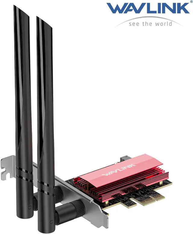 Main image of WAVLINK WiFi 7 BE8800 PCIe Network Card 8774Mbps, Tri-Band Intel BE200 Wireless Adapter with Bluetooth 5.4, MU-MIMO, WPA3, Low-Profile Bracket, Heat Sink, for Gaming PC Desktop, Windows 11/10(64Bit)