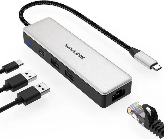 Main image of Wavlink USB C to 2.5G Gbps Ethernet Adapter USB C Hub with 85W PD Charging, 1*10G USB-C, 2*10G USB-A, 1*2.5G Ethernet Port, for MacBook Pro, Acer Aspire, HP Laptops, iPad, iPhone 15/15 Pro