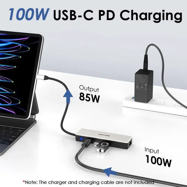 Alt view image 7 of 7 - Wavlink USB C to 2.5G Gbps Ethernet Adapter USB C Hub with 85W PD Charging, 1*10G USB-C, 2*10G USB-A, 1*2.5G Ethernet Port, for MacBook Pro, Acer Aspire, HP Laptops, iPad, iPhone 15/15 Pro