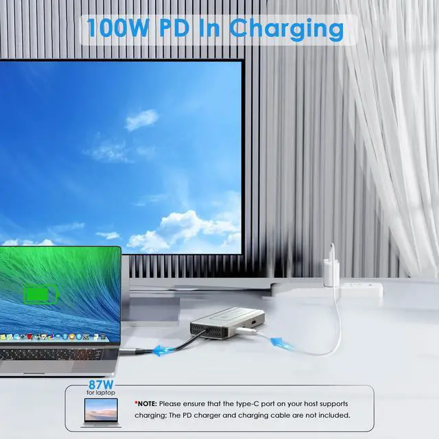 Alt view image 3 of 7 - WAVLINK Type C 10Gbps Hub USB C 4K Dock with M.2 PCIe/SATA SSD Enclosure, Multiport Adapter Supports 87W PD, 4K@60Hz HDMI, USB-C/USB-A 3.2 10Gbps, SD/TF, USB2.0 for Windows, Mac OS