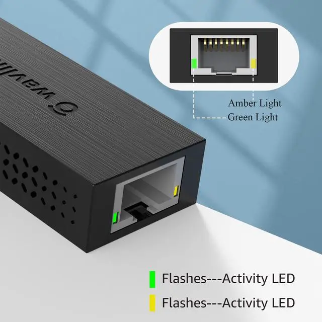Alt view image 6 of 7 - WAVLINK USB-C and USB-A to 2.5 Gigabit Ethernet Adapter, 2-in-1 USB 3.2 Type-A/Type-C to 2500Mbps RJ45 LAN Converter, Compact & Portable Compatible for Microsoft Windows, Mac OS, iPadOS and More
