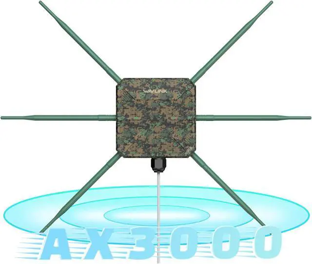Main image of WAVLINK AX3000 Outdoor WiFi 6 Range Extender Long Range WiFi 6 Repeater Outdoor Wireless Access Point, With Dual Band Active PoE, 6x7dBi Antennas, IP67,Up to 256 Devices for Farm,Yard,RV,Campsite