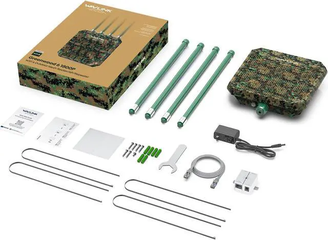 Alt view image 7 of 7 - WAVLINK AX1800 WiFi 6 Outdoor Range Extender High Power WiFi Repeater Weatherproof Access Point with Passive/Active POE, Dual Band, 4x8dBi Detachable Antenna,128 Devices, for Farm Yard Park