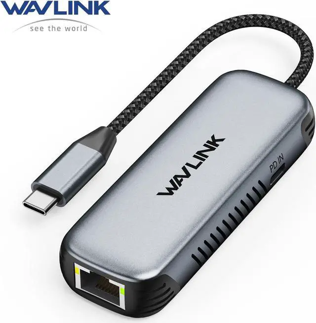 Main image of WAVLINK USB C to Ethernet Adapter with 95W Charging Port, 5Gbps RJ45 Ethernet Adapter Driver-free for Laptops, Computers and More, Aluminum Case for Windows 10/11, Mac OS 11 or Later, Linux and More