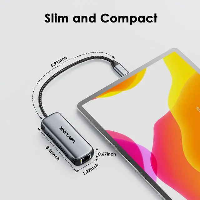 Alt view image 6 of 7 - WAVLINK USB C to Ethernet Adapter with 95W Charging Port, 5Gbps RJ45 Ethernet Adapter Driver-free for Laptops, Computers and More, Aluminum Case for Windows 10/11, Mac OS 11 or Later, Linux and More