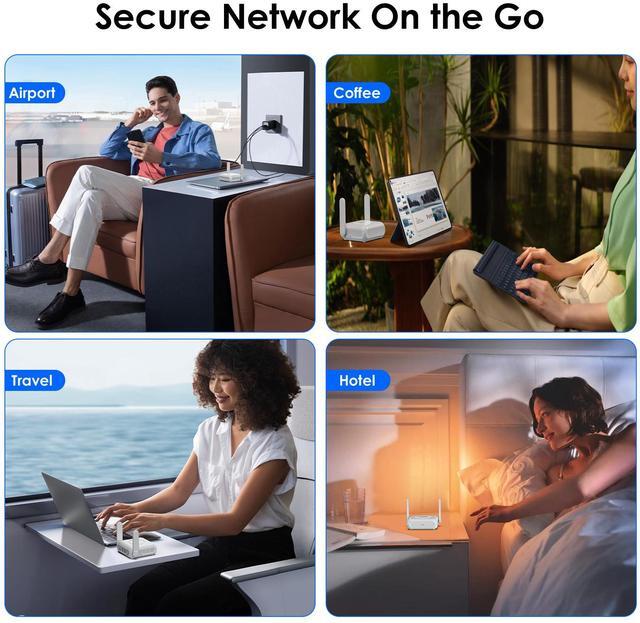 Alt view image 5 of 7 - WAVLINK AX3000 Wi-Fi 6 Portable Travel VPN Router, USB-C Power Pocket-Sized Gigabit LAN WAN, OpenVPN, WireGuard, ZeroTier, PPTP & P2TP for Public & Hotel Use, Cruise/RV/Airplane/Hotel iNet