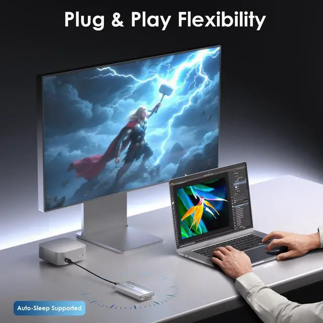 Alt view image 7 of 7 - Wavlink 80Gbps USB4 V2 PCle Gen4 NVMe SSD Enclosure | JHL9480 Powered | 6000+MB/s Read & 5000+MB/s Write | Cooling Fan | Plug & Play | Compatible with TB4/5, USB4 | For M4/M3/M2 Mac