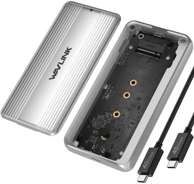 Main image of WAVLINK 40Gbps USB4 PCIe NVMe SSD Enclosure, for 2230/2242/2260/2280 B+M/M-Key PCIe SSD, Tool-Free Installation, Supports TBT4/TBT3/USB4/USB3.2 and more, Compatible with MacBook/Mac Mini M4/M3/M2/M1