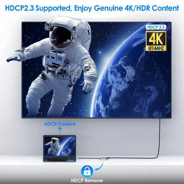 Alt view image 6 of 7 - WAVLINK USB-C to Quad HDMI Adapter, 4K USB-C Adapter, Support PD In 140W Out 130W, Compact and Portable, Compatible with Windows, macOS, Chrome OS, Linux, Harmony, and Android