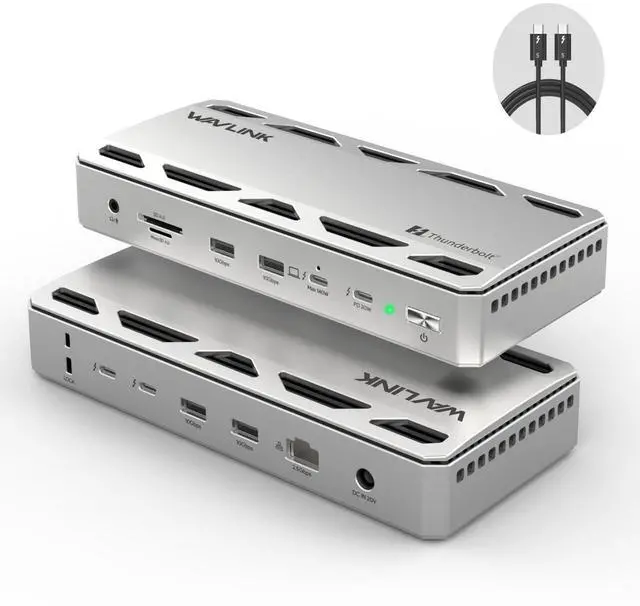 Main image of WAVLINK Thunderbolt 5 Docking Station with120Gbps Max Transfer, 140W PD, Single or Dual 6K/8K Display, 2.5G Ethernet, 3x TB 5 Downstream USB-C 80Gbps, 4x USB-A 3.2 10Gbps, for Thunderbolt 5/4 Laptops