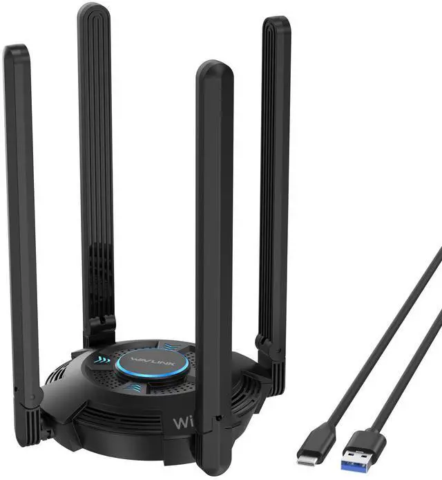Main image of WAVLINK WiFi 7 BE6500 Tri-Band USB 3.0 Wireless Network Adapter (2.4G/5G/6G, 688+2882+2882 Mbps), with Built-in Driver, WPA3, MLO & Multi-RU, 5dBi High Gain Antennas - Windows 11/10 Only