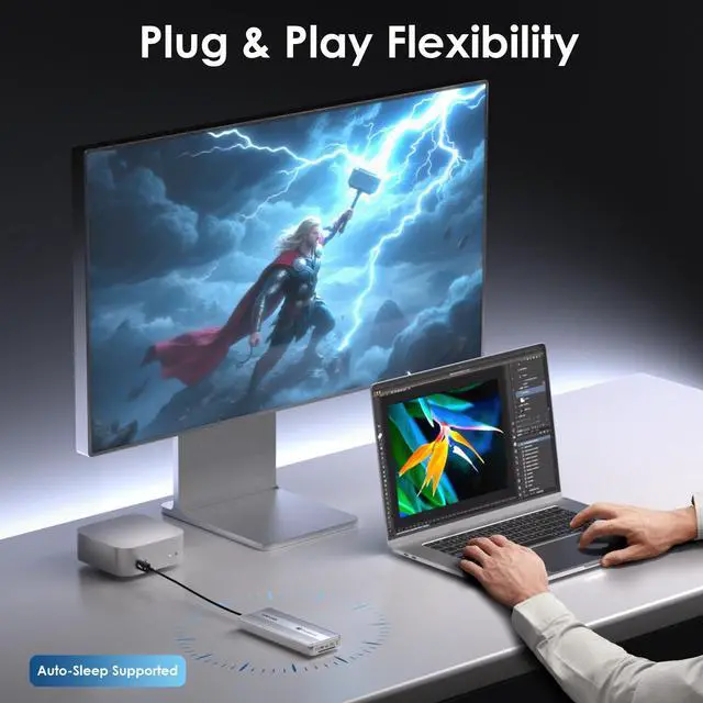 Alt view image 7 of 7 - WAVLINK 2TB Thunerbolt 5 M.2 NVMe External SSD Driver, Portable 80Gbps Ultra Fast External SSD Drive with Cooling Fan and Aluminum Heat Sink Enclosure, Thunderbolt Certified