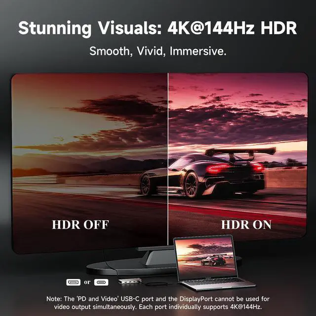 Alt view image 5 of 7 - WAVLINK Video Capture Card & USB C Docking Station, 4K@30Hz Capture& Loop-Out, Single 4K@144Hz Display, 90W PD Passthrough, Low Latency for Streaming & Gaming, For PS5/Xbox/Switch, OBS, Windows/Mac