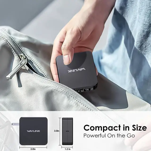Alt view image 6 of 7 - WAVLINK Mac Book Charger, 118W GaN USB C Charger, Ultra-Fast PD 3.0 Adapter Compatible with MacBook pro/Air, M1 M2 M3 M4, ipad Pro, Samsung Galaxy and More, Include Charge Cable