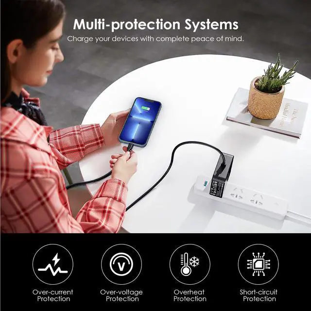 Alt view image 4 of 7 - WAVLINK Mac Book Charger, 118W GaN USB C Charger, Ultra-Fast PD 3.0 Adapter Compatible with MacBook pro/Air, M1 M2 M3 M4, ipad Pro, Samsung Galaxy and More, Include Charge Cable
