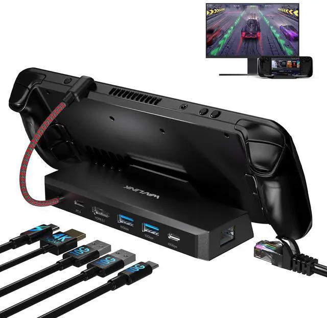 Main image of WAVLINK Steam Deck/ROG Dock, 6-in-1 Docking Station for Steam Deck/ROG, Steam Deck Accessories with 4K@144Hz/2K@165Hz/1080P@240Hz HDMI 2.0, 100W PD IN(85W for Host), 3x 10G USB 3.2, Gigabit RJ45